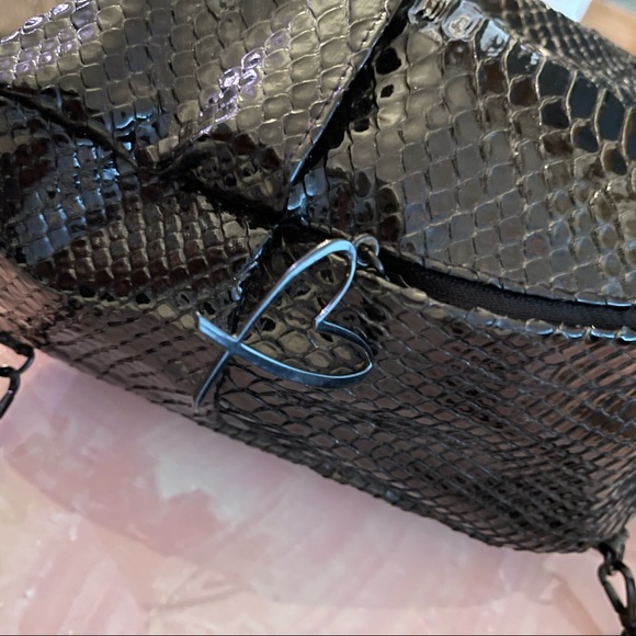 Victoria Secret Black Embossed Python Print Mini Backpack - Picture 6 of 9